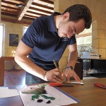 M.Ciotta travaillant sur une nouvelle oeuvre